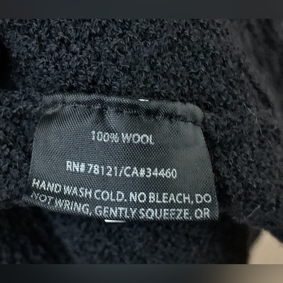 Women's XL Black Wool Crepe Eileen Fisher Open Front Cardigan - Picture 5 of 11